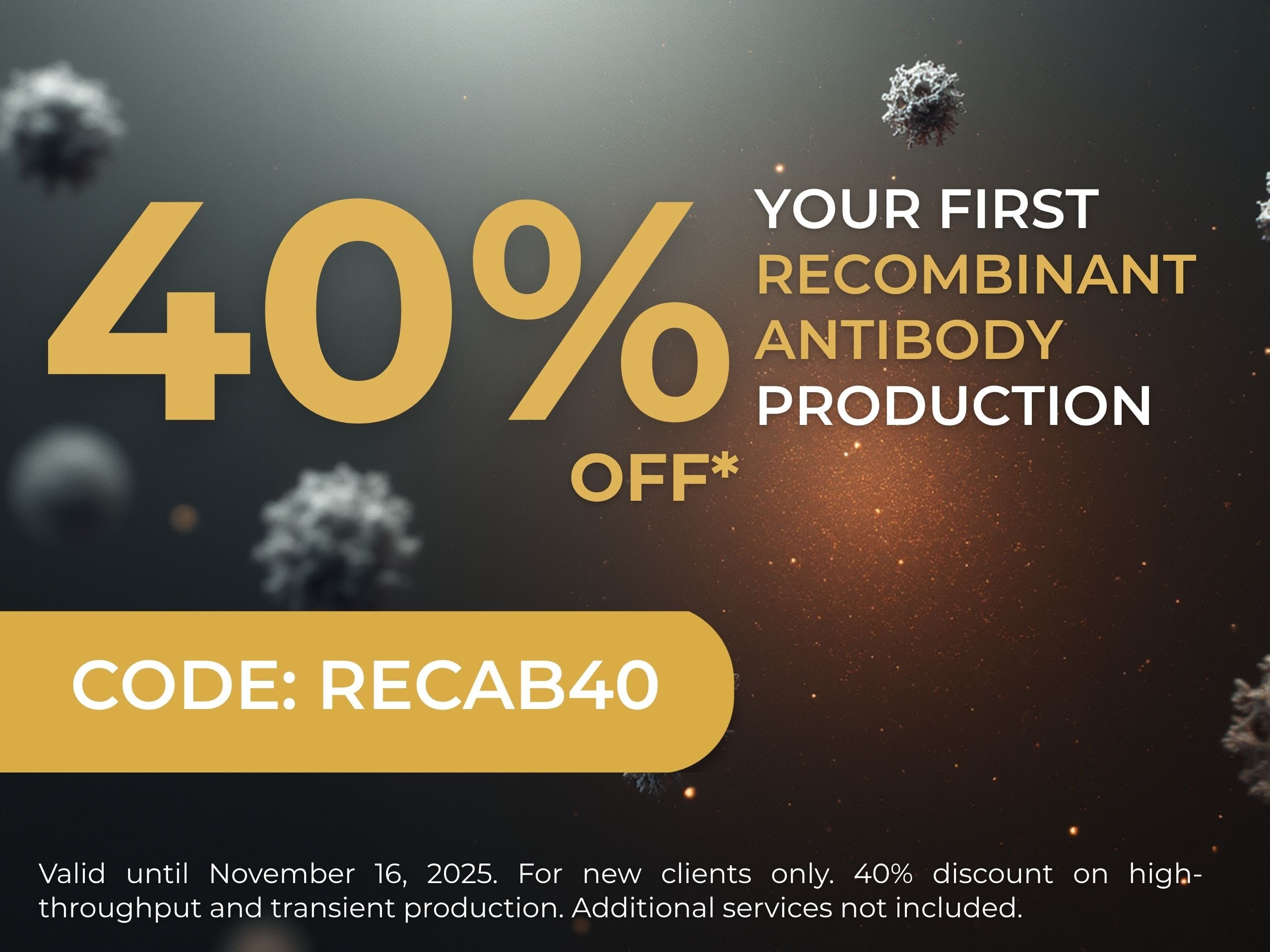 Recombinant antibody production services promo code