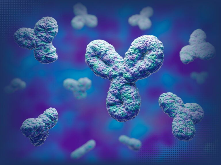 Antibodies in blue background